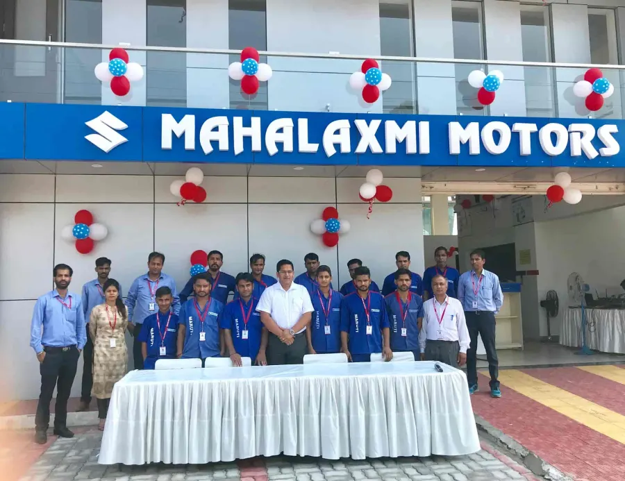 Our team outside the workshop